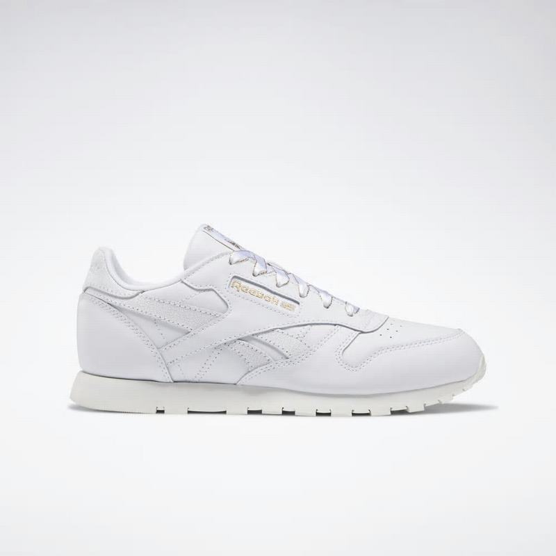 Tenisi Reebok Classic Leather Fete Albi/Aurii Romania DE5613EY